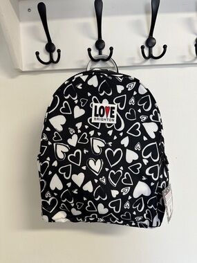 Brighton Black & White Heart Print Backpack